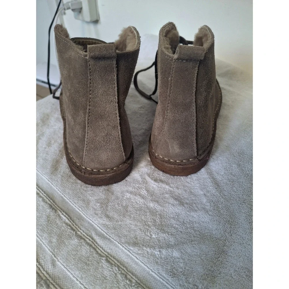 J.Crew MacAlister Suede Shearling Lined Desert Boots Made in Italy Brown Mens7.5